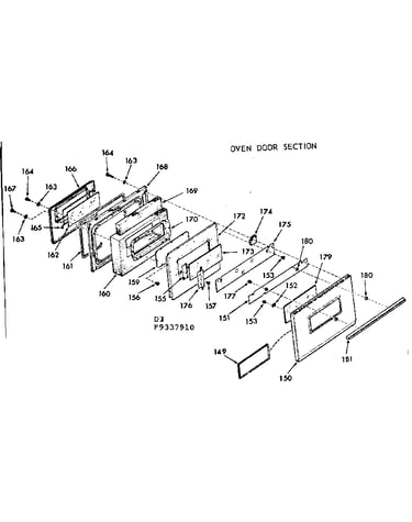 Oven door section