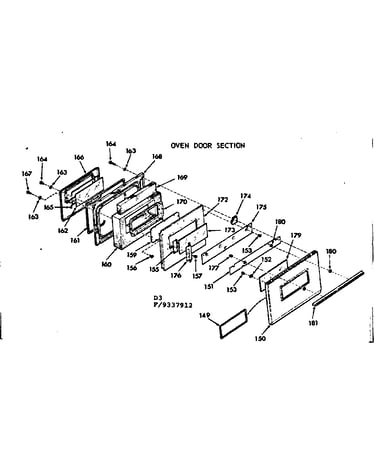 Oven door section