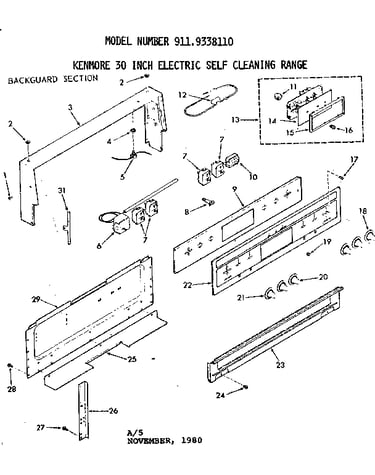 Backguard section