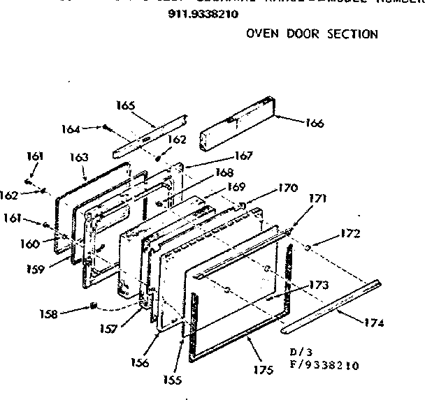 Oven door section