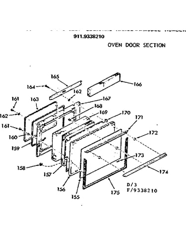Oven door section