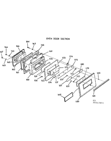 Oven door section