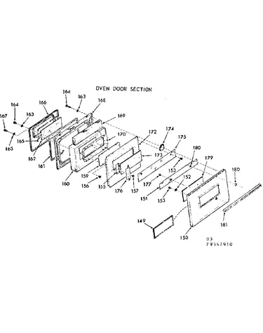Oven door section