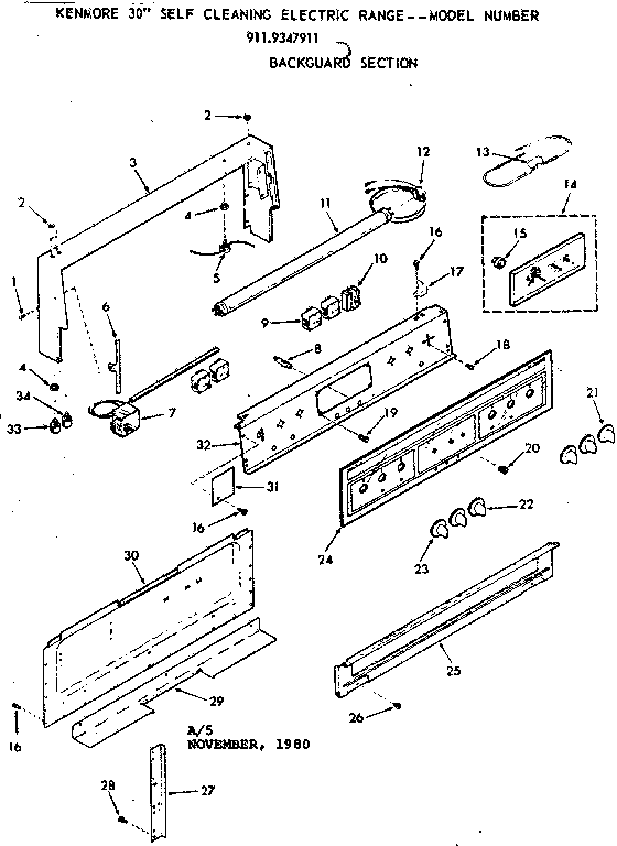 Backguard section
