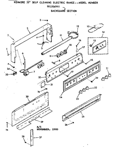 Backguard section
