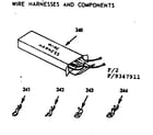 Kenmore 9119347911 wire harness and components diagram