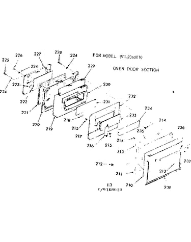 Oven door section