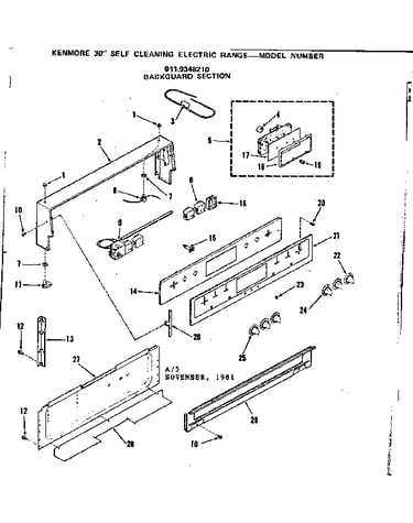 Backguard section