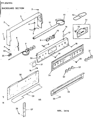 Backguard section