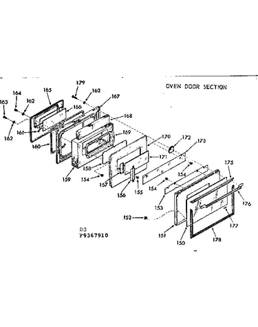 Oven door section
