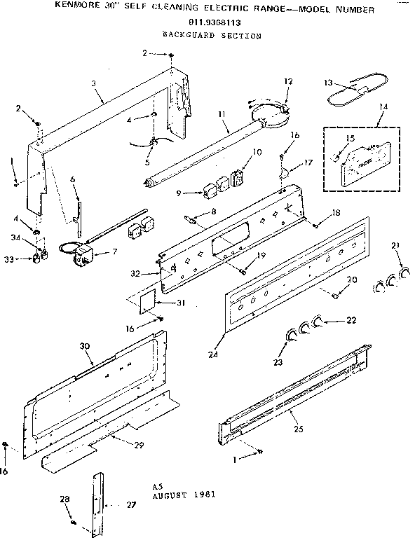 Backguard section