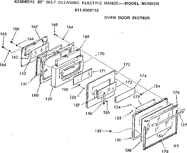 Oven door section