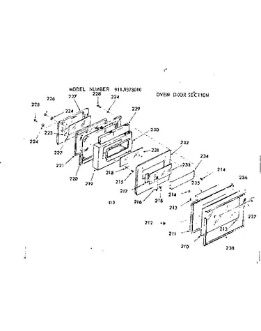Oven door section
