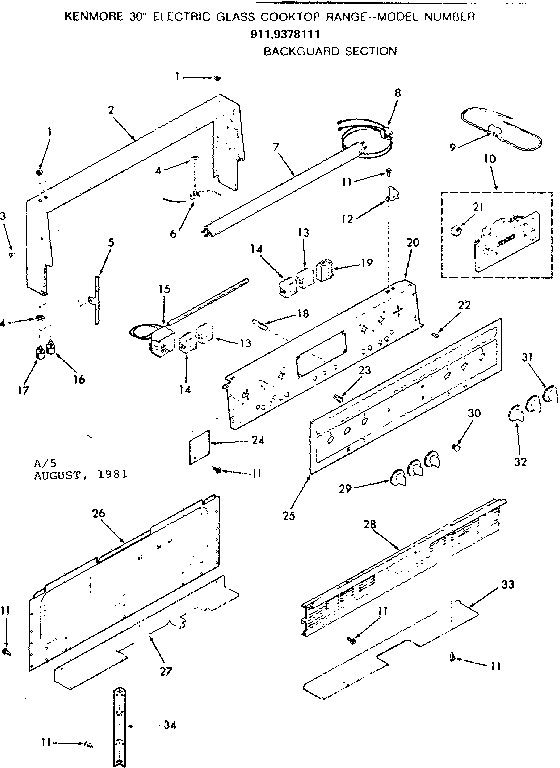 Backguard section