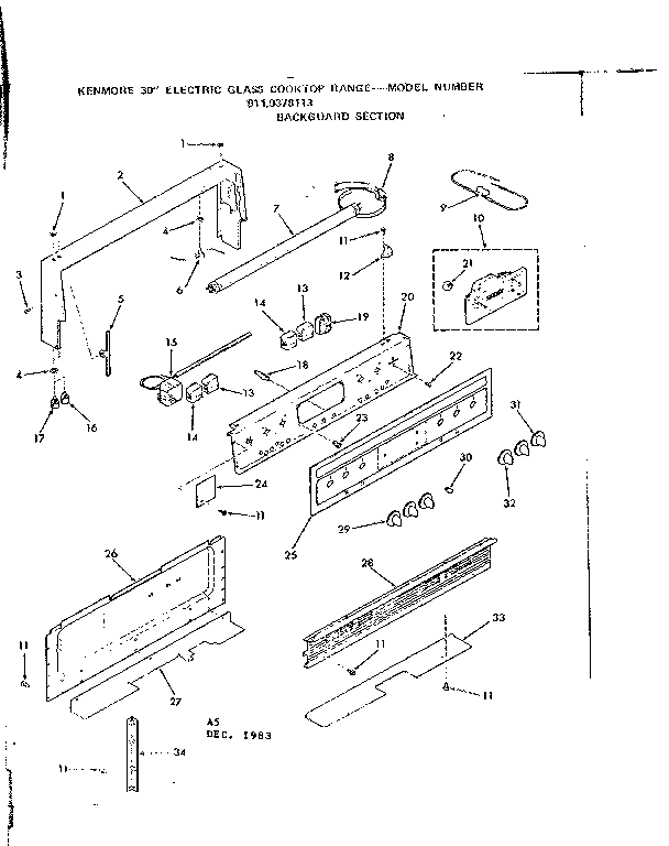 Backguard section