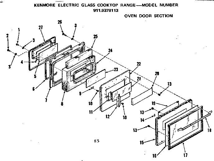 Oven door section