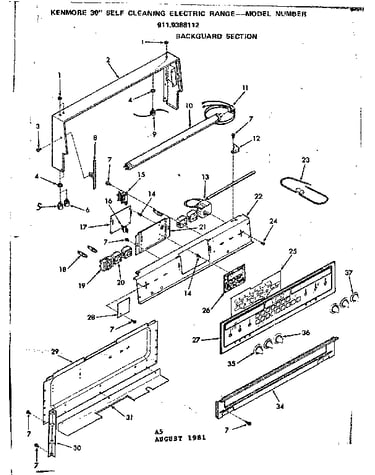 Backguard section