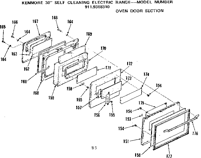 Oven door section