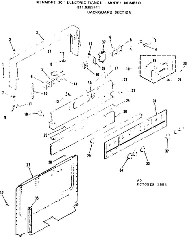 Backguard section