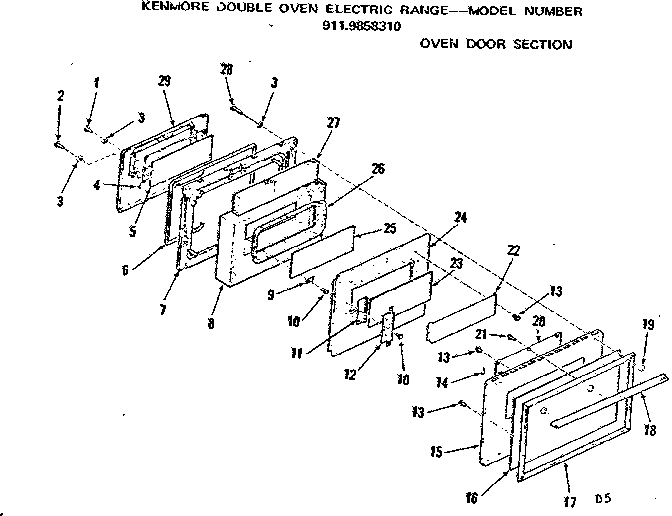 Oven door section