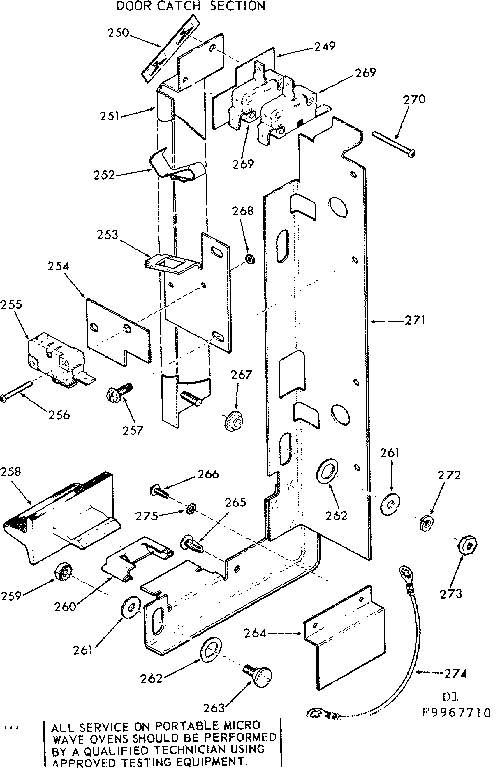Door catch section