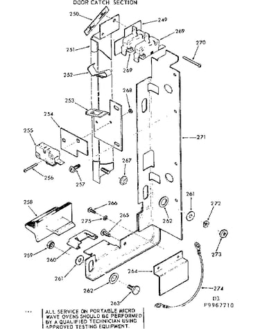 Door catch section