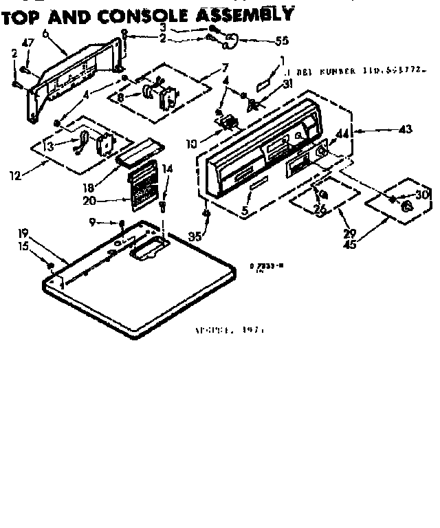 Top and console assembly