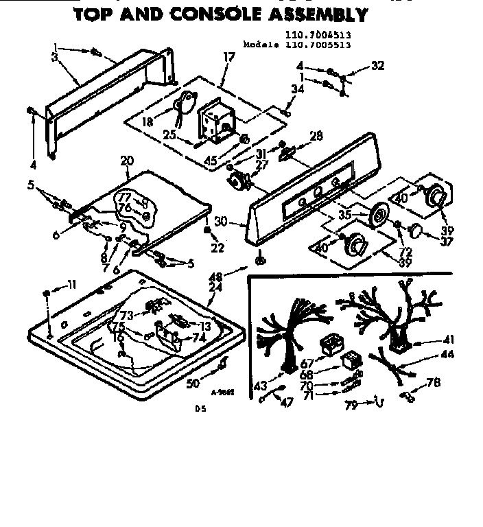 TOP AND CONSOLE ASSEMBLY