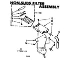 Kenmore 1107005513 non-suds filter assembly diagram