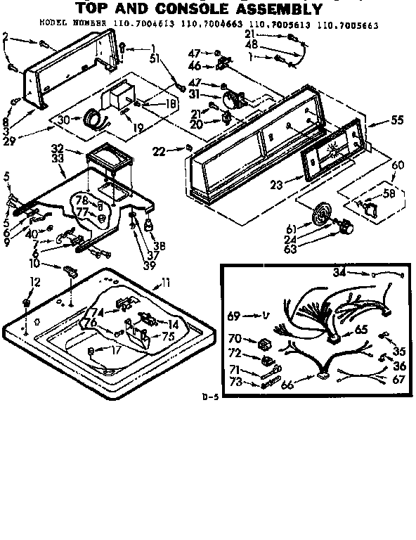 TOP AND CONSOLE ASSEMBLY