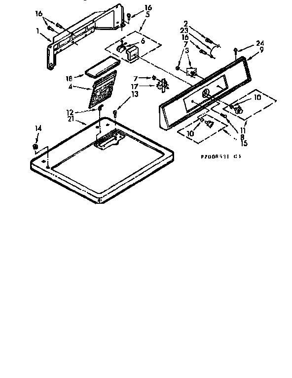 Top & console assembly