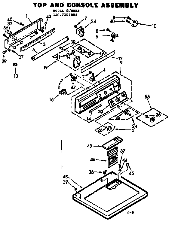 Top and console assembly