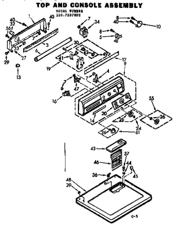 Top and console assembly