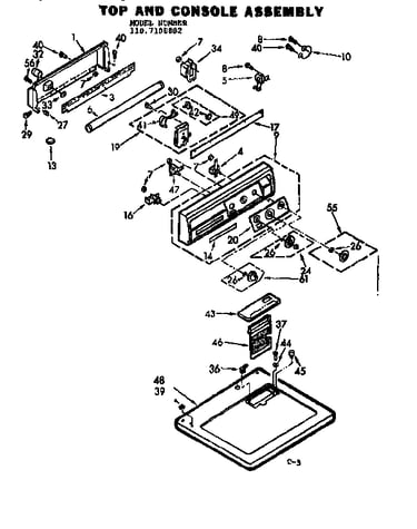 Top and console assembly