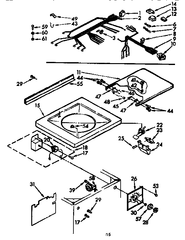 Top and control assembly