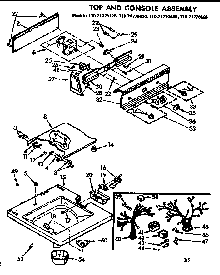 Top and console assembly