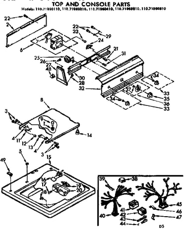 Top and console parts