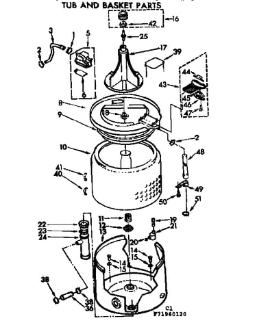 Tub and basket parts
