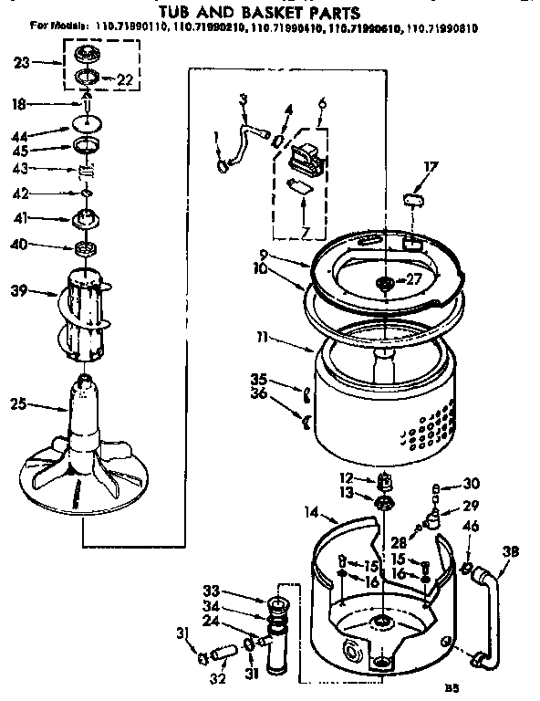 TUB AND BASKET PARTS