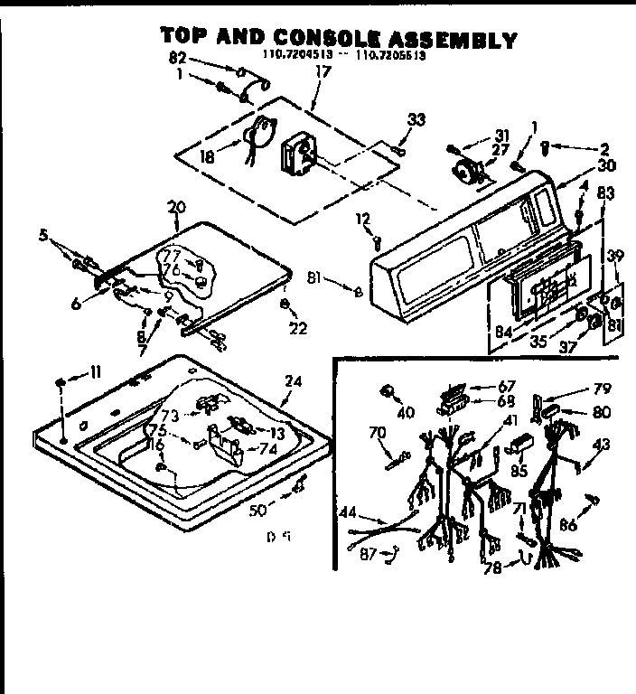 Top and console assembly