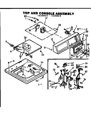 Top and console assembly