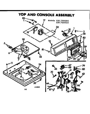 Top and console assembly