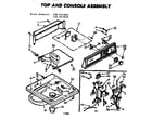 Kenmore 1107205645 top and console assembly diagram
