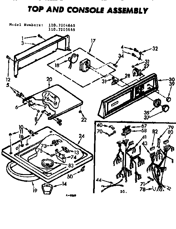 Top and console assembly