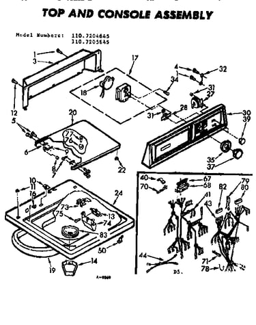 Top and console assembly