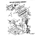 Kenmore 1107204705 top and console assembly diagram