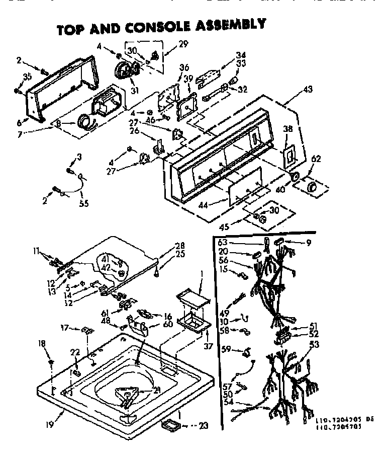 Top and console assembly