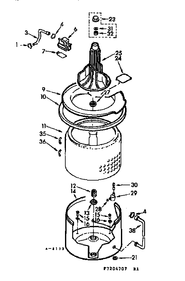 Tub and basket asm