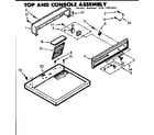 Kenmore 1107207401 top and console assembly diagram