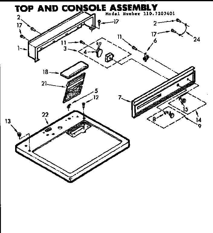 TOP AND CONSOLE ASSEMBLY